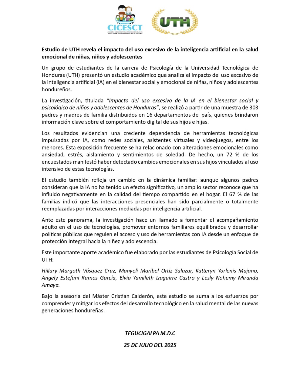Estudio de UTH