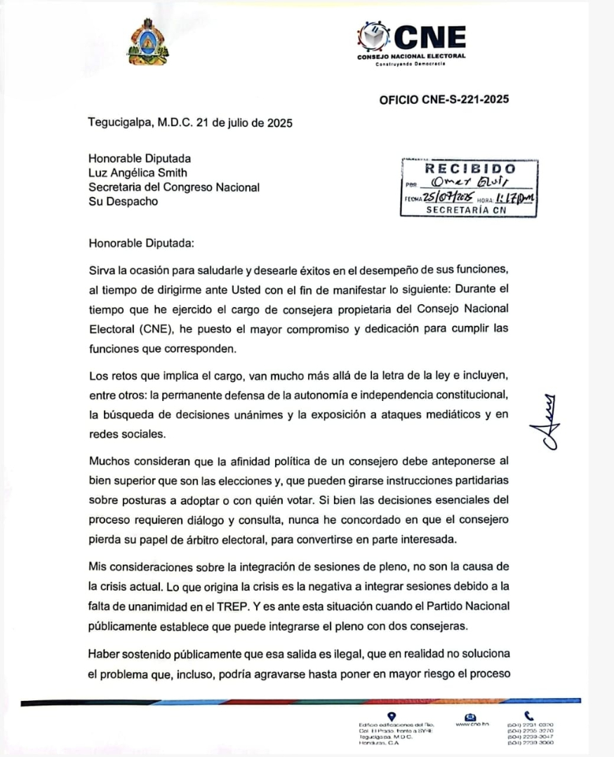 Renuncia de Ana Paola Hall